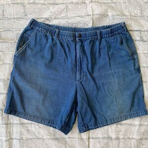 Casual Joe men XL jean shorts w/elastic waist blue denim
